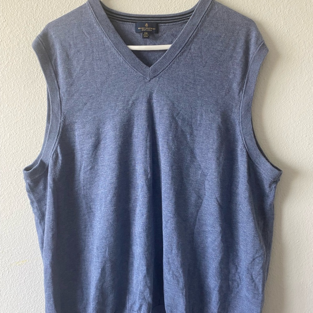 Brooks Brothers Light Blue V-Neck Sweater